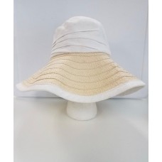 NORDSTROM White Beige Cotton Paper Lined Woven Straw Sun Hat One Size B4218 429572613102 eb-64776601